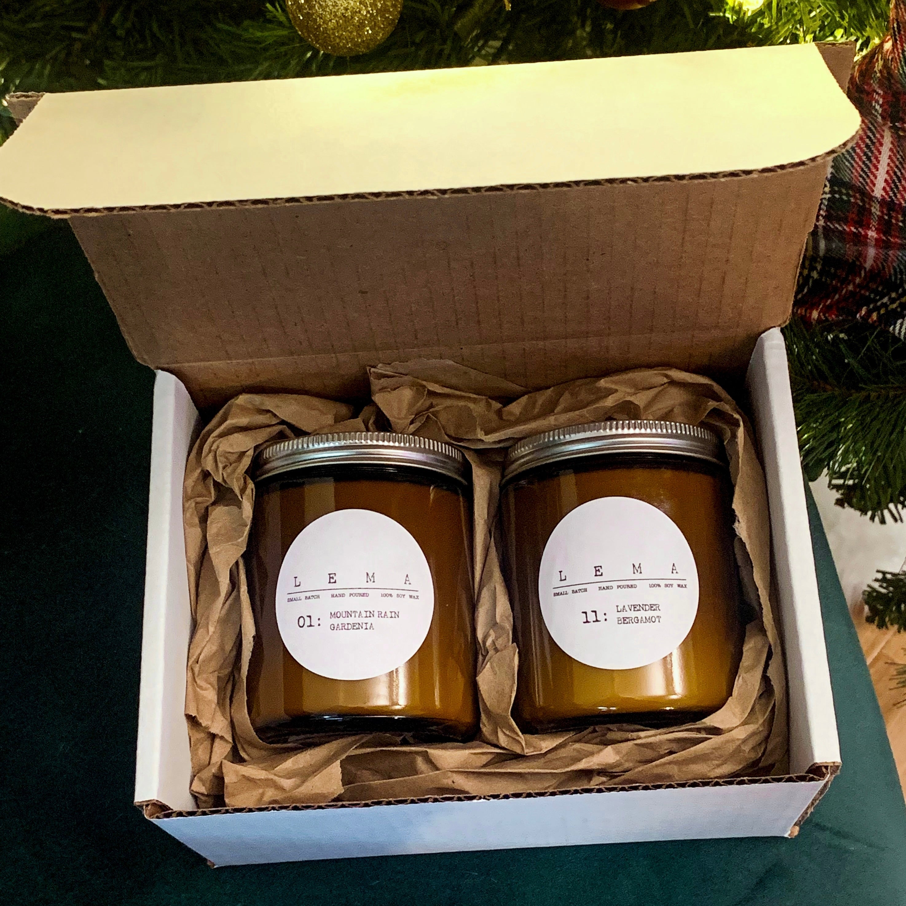 Soy Candle Gift Box With Honeybee Match Bottle - Waxhaw Candle Co.